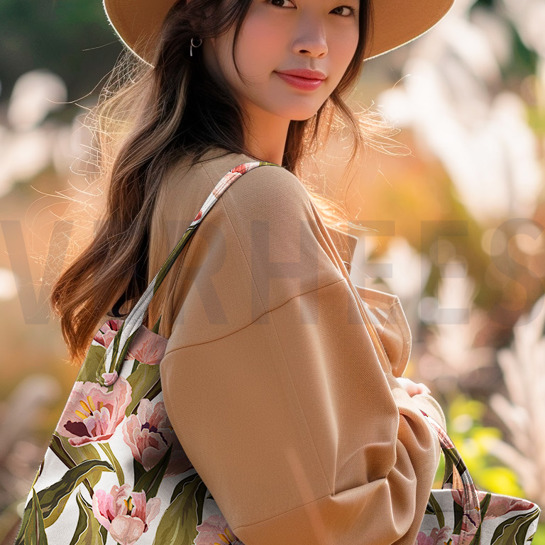 TOILE DÉCORATION FLEURS ÉCRU #7