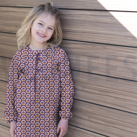 FEINCORD BLUMEN LILA/VIOLETT #7