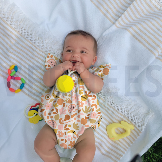 BAUMWOLLE POPELINE OBST GEBROCHEN WEISS #7