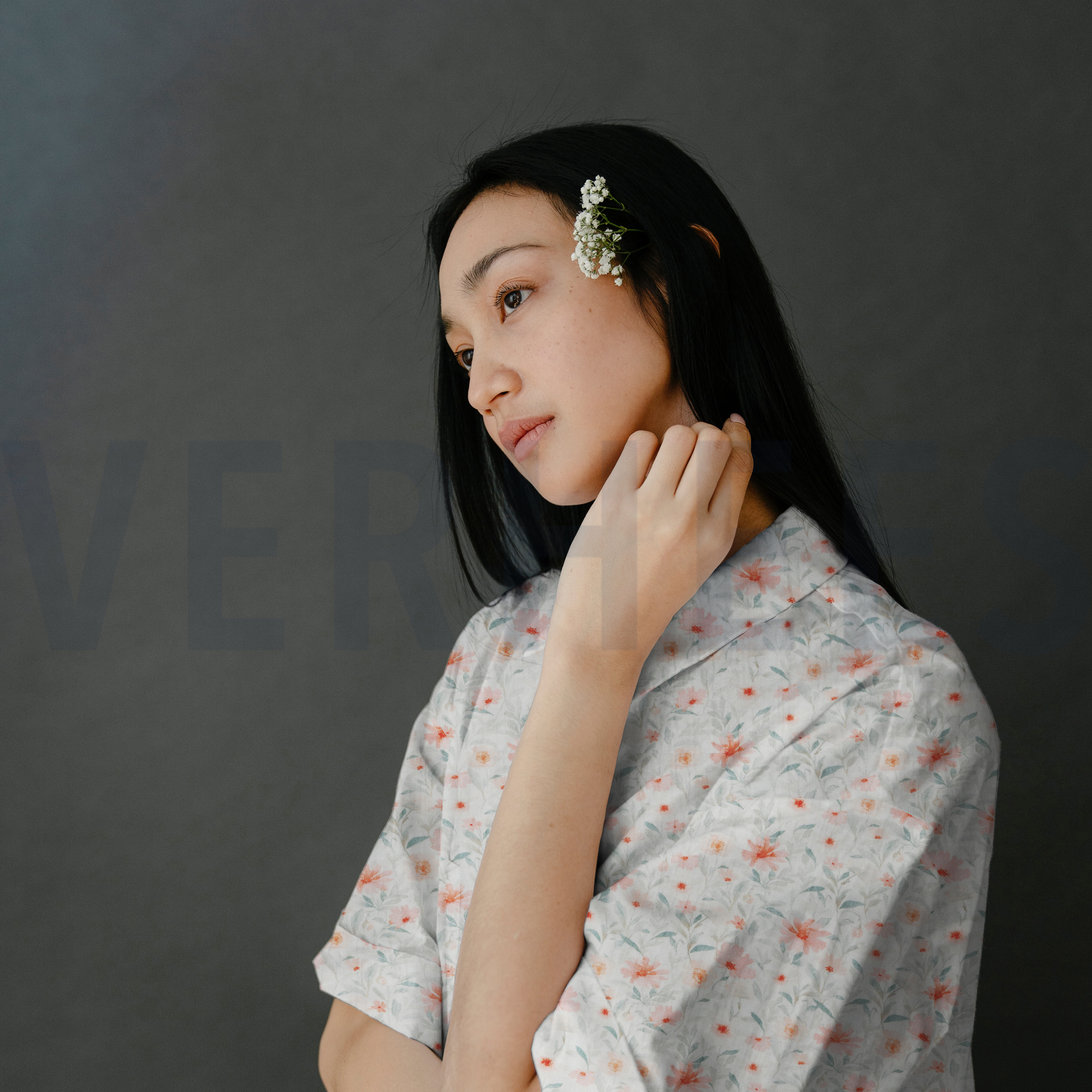 DOUBLE GAUZE DIGITAL FLOWERS WHITE (high resolution) #7