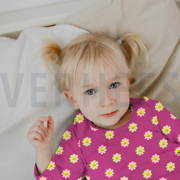 JERSEY NEON FLEURS HEUREUSES FUCHSIA (thumbnail) #7