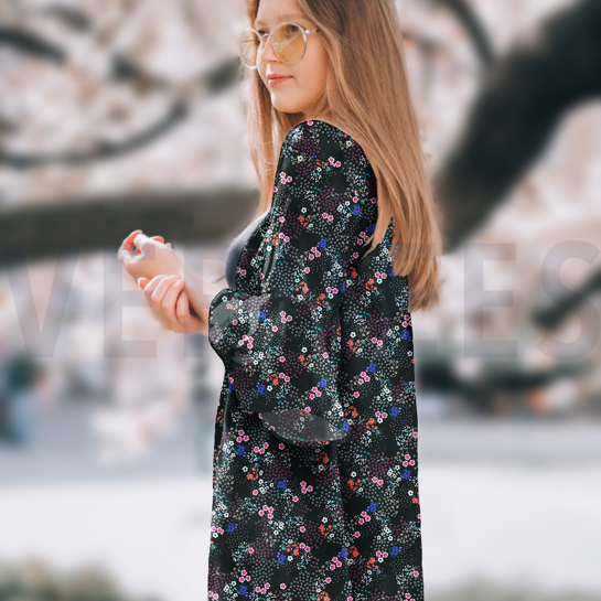 MAGNOLIA STRETCH DIGITAL SCHWARZ #7