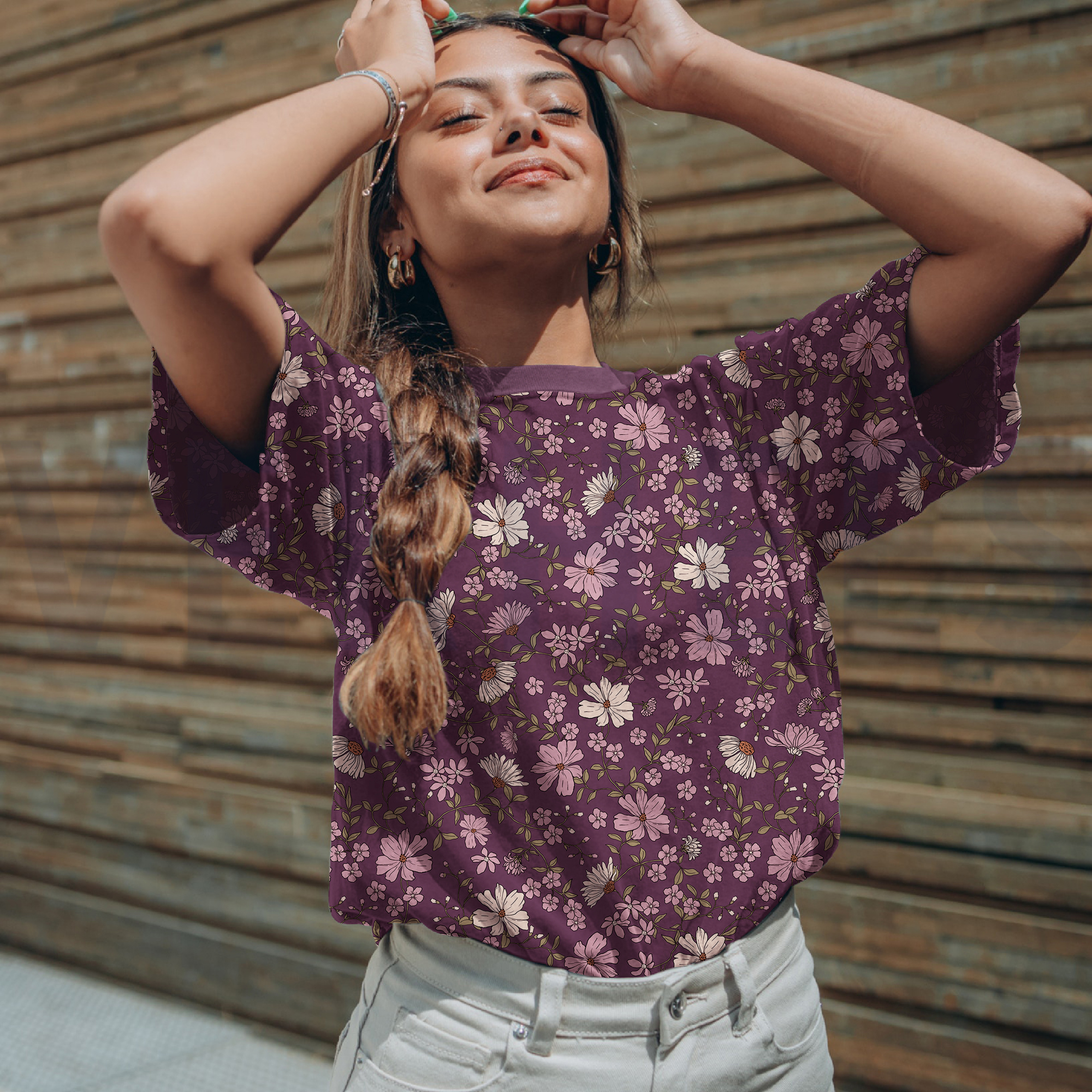 JERSEY FLEURS VERT FONCÉ (high resolution) #7