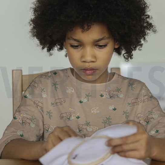 JERSEY MELANGE ELEPHANTS INDIGO MELANGE #7