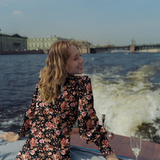 VISCOSE LUREX DIGITAAL BLOEMEN ZWART #7