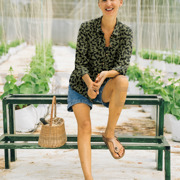 VISCOSE POPLIN STRETCH ABSTRACT PAARS (thumbnail) #7