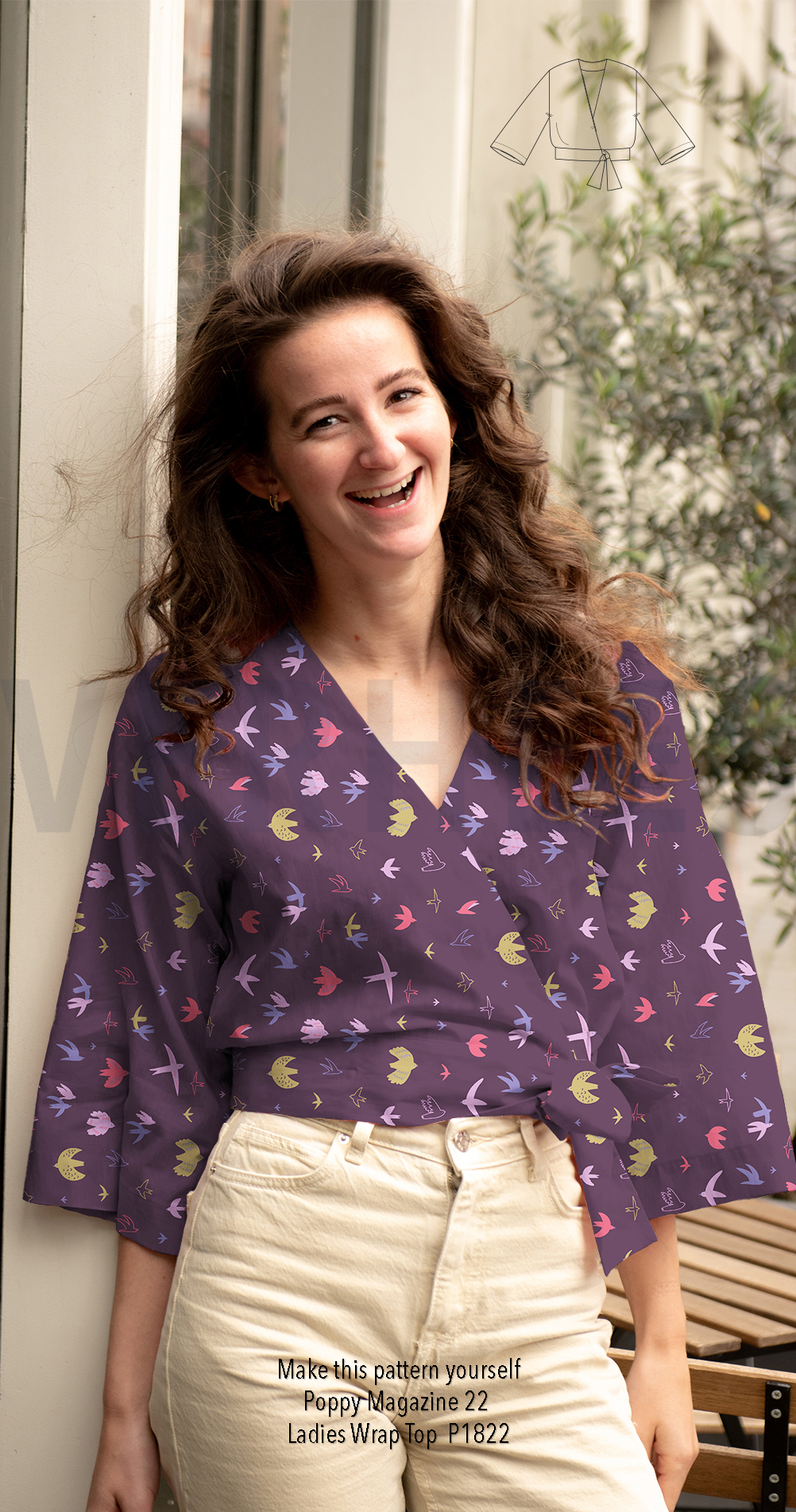FINE POPLIN BIRDS NAVY #7