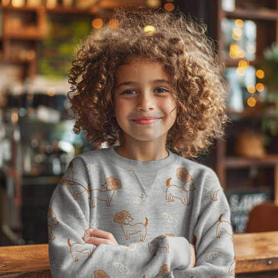 SWEAT MELANGE HUNDE ECRU MELIERT #7