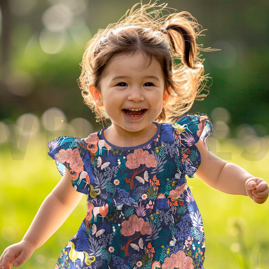 FINE POPLIN DIGITAL UNICORNS DARK GREEN #7