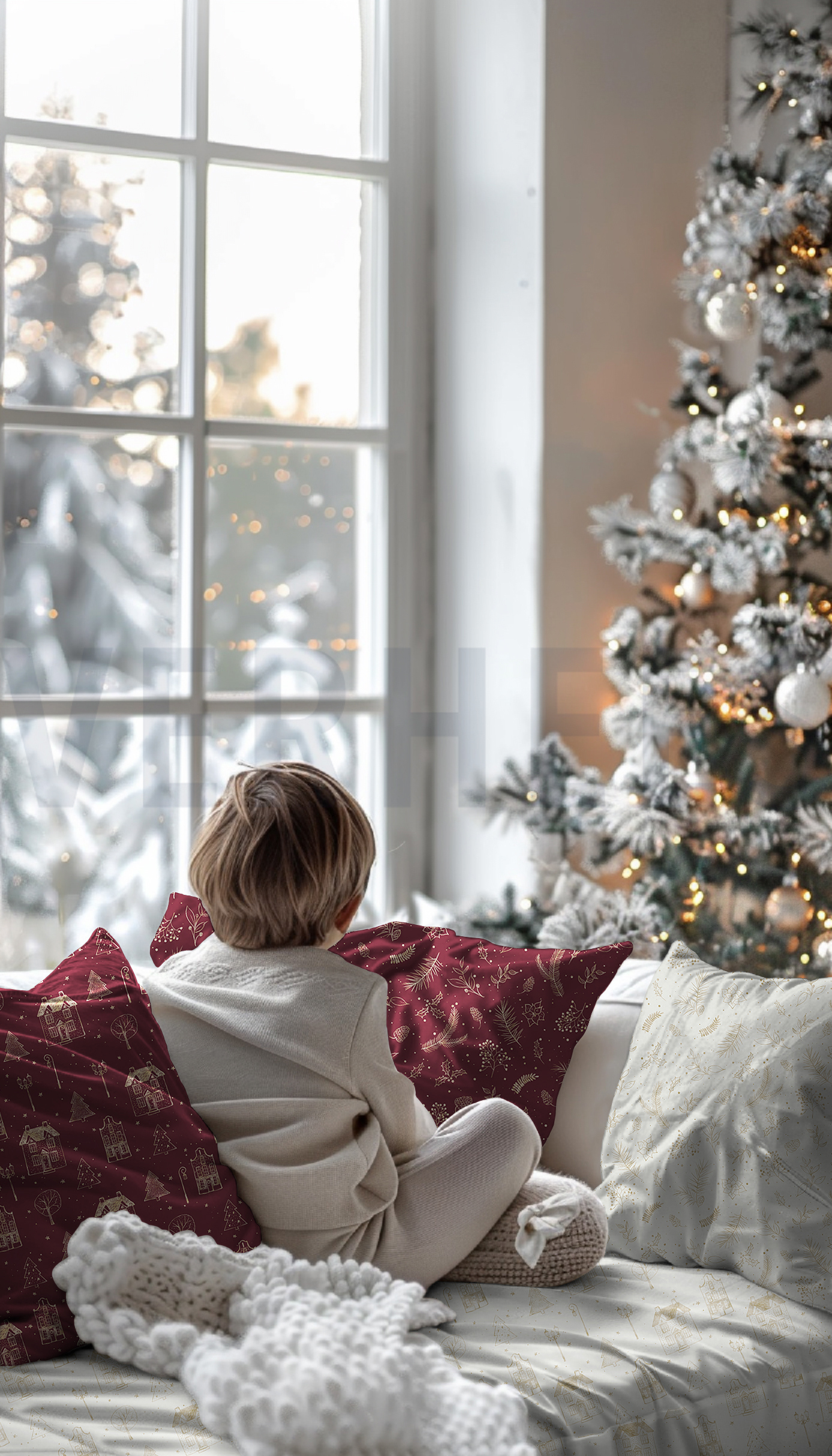 CANVAS DIGITAL CHRISTMAS HOME BURGUNDY #7