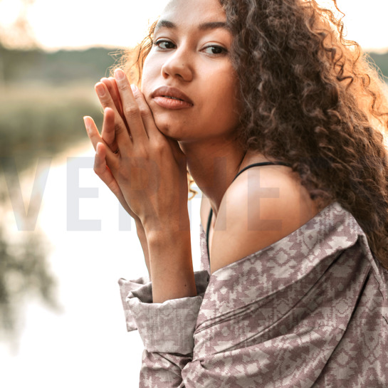 DOUBLE GAUZE JACQUARD AZTEC COGNAC #7