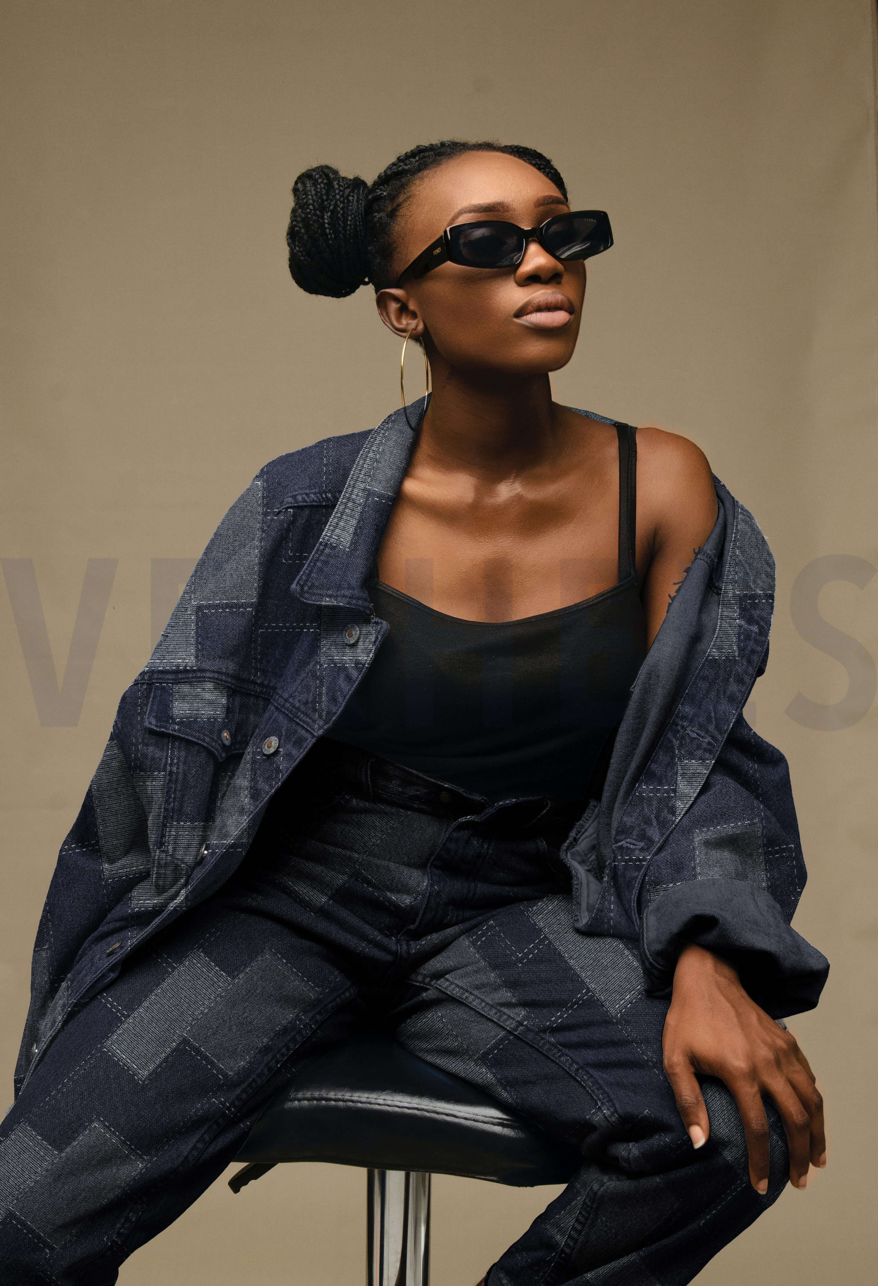JEANS JACQUARD PATCHWORK NOIR #7