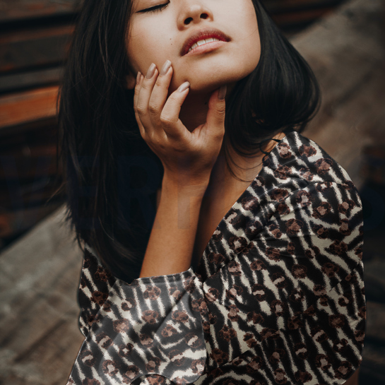 MAGNOLIA STRETCH PEAU D’ANIMAL BLEU MARINE #7