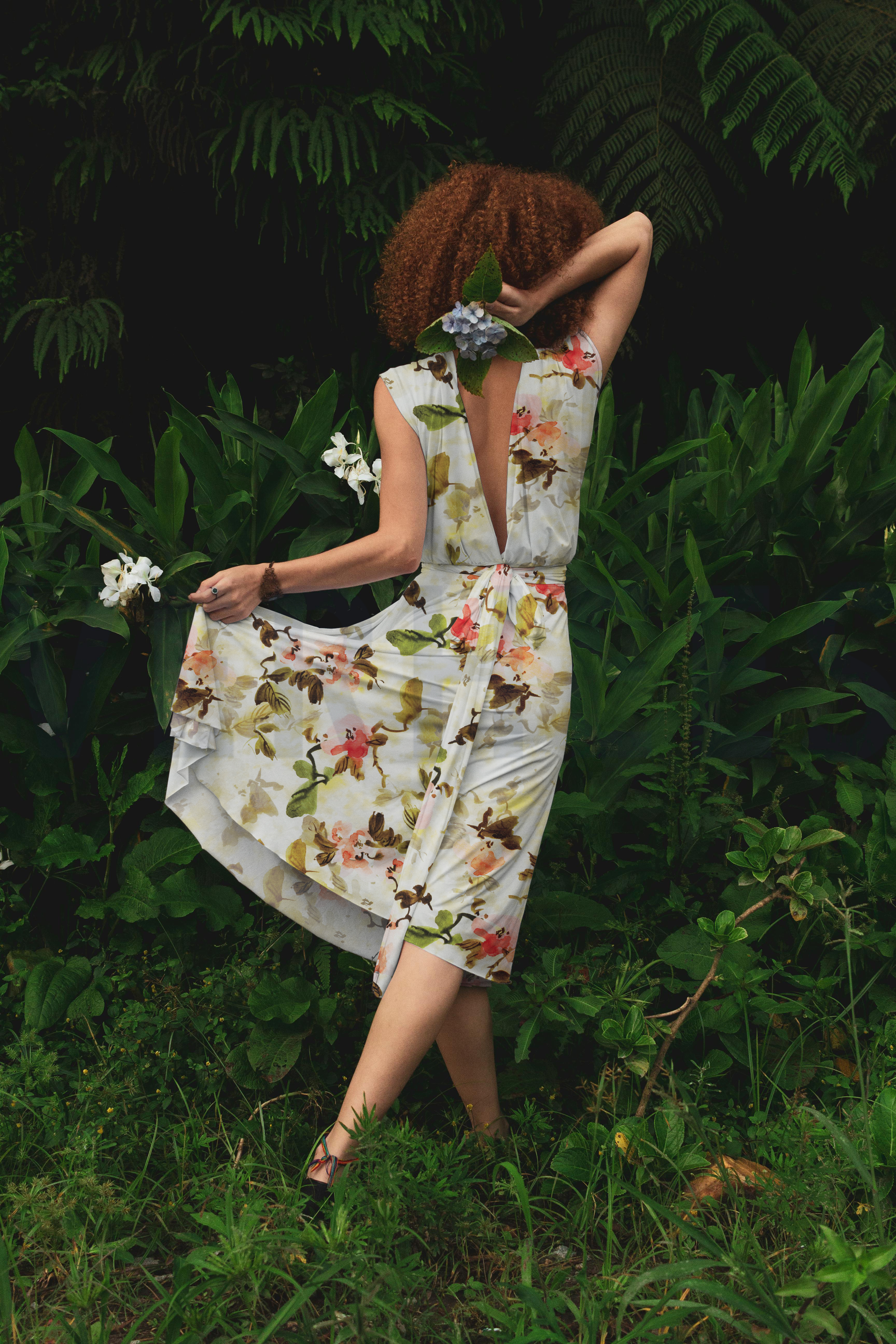VISCOSE RADIANCE DIGITAAL BLOEMEN GROEN #7