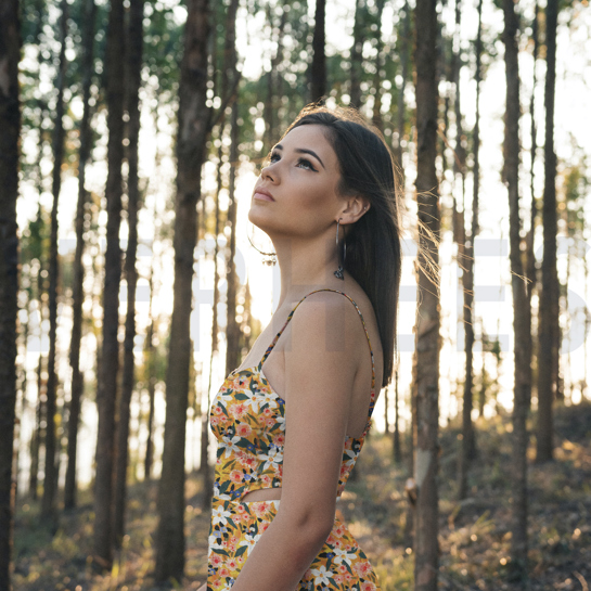 VISCOSE POPLIN STRETCH DIGITAAL BLOEMEN ORANJE #7