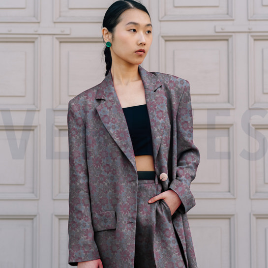 JACQUARD FLOWERS LIGHT ROSE #7