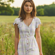 KATOEN SEERSUCKER GARENGEVERFD RUITEN MULTI (thumbnail) #7