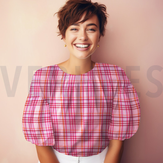 COTTON YARN DYED CHECKS LIGHT PINK #7