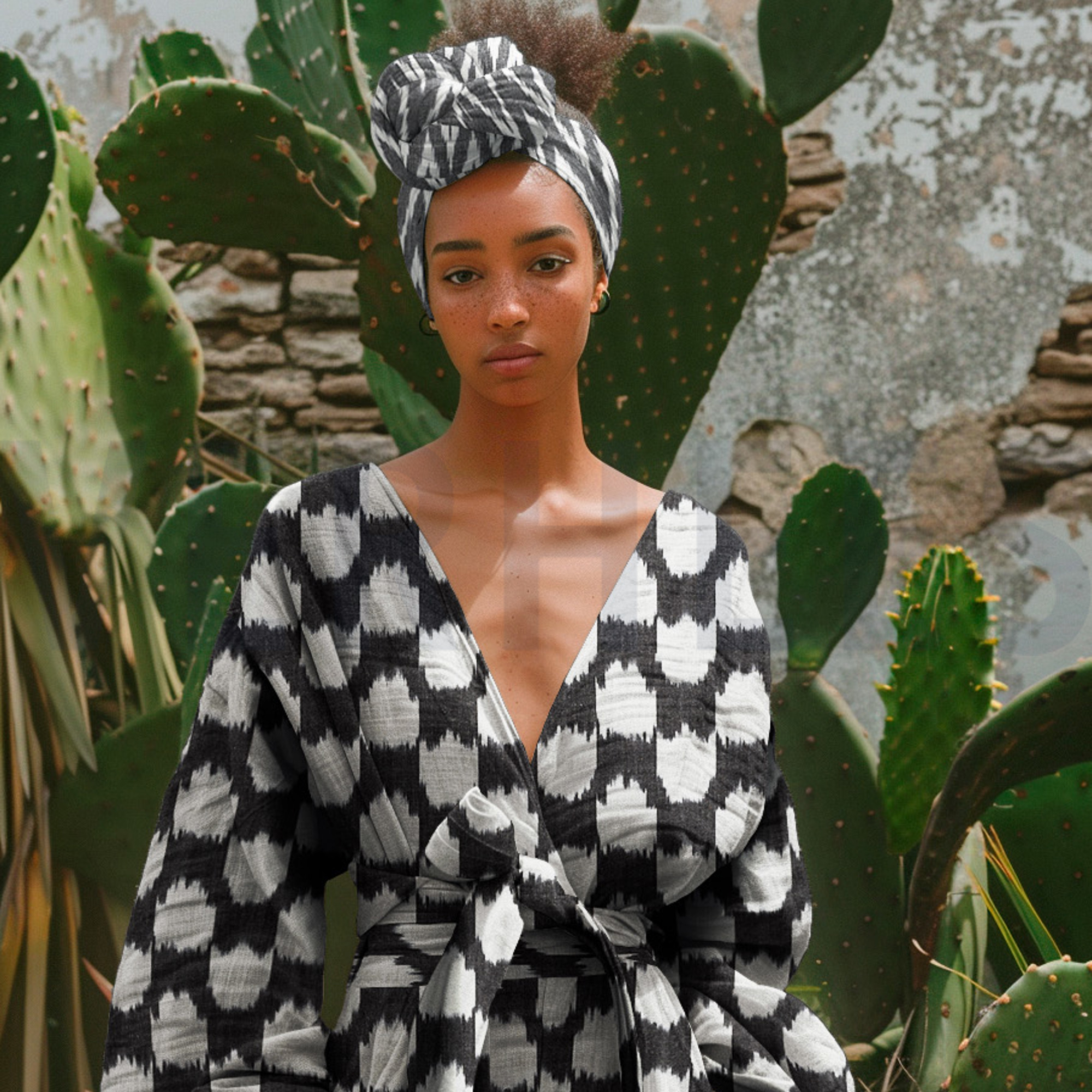 COTON IKAT GRIS (high resolution) #7