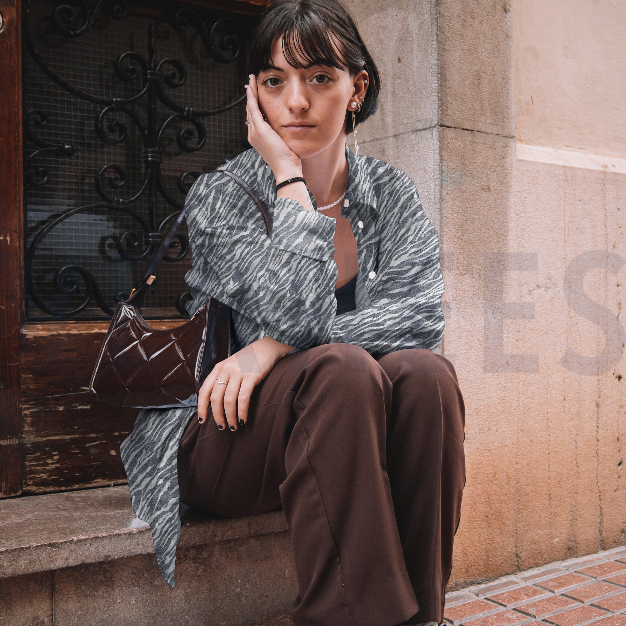 DOUBLE GAUZE JACQUARD DIERENHUID MARINEBLAUW (high resolution) #7