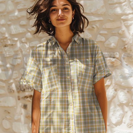 DOUBLE GAUZE GARENGEVERFD RUITEN MULTI #7