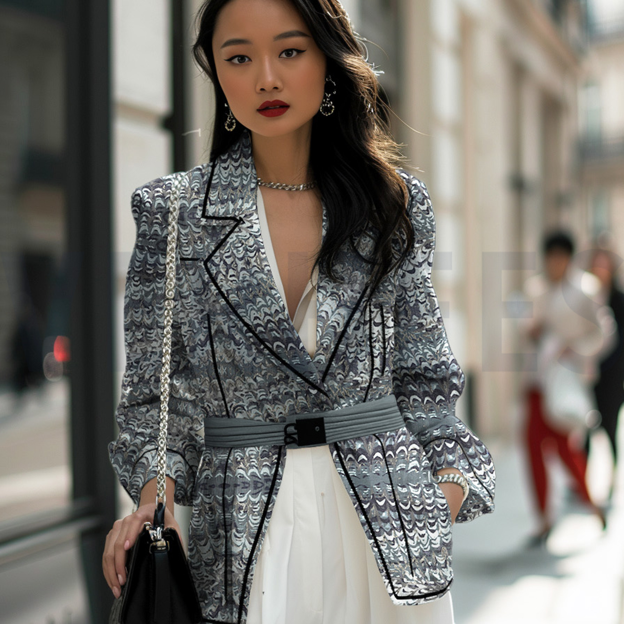 JACQUARD ABSTRACT LUREX PINE GREEN (high resolution) #7