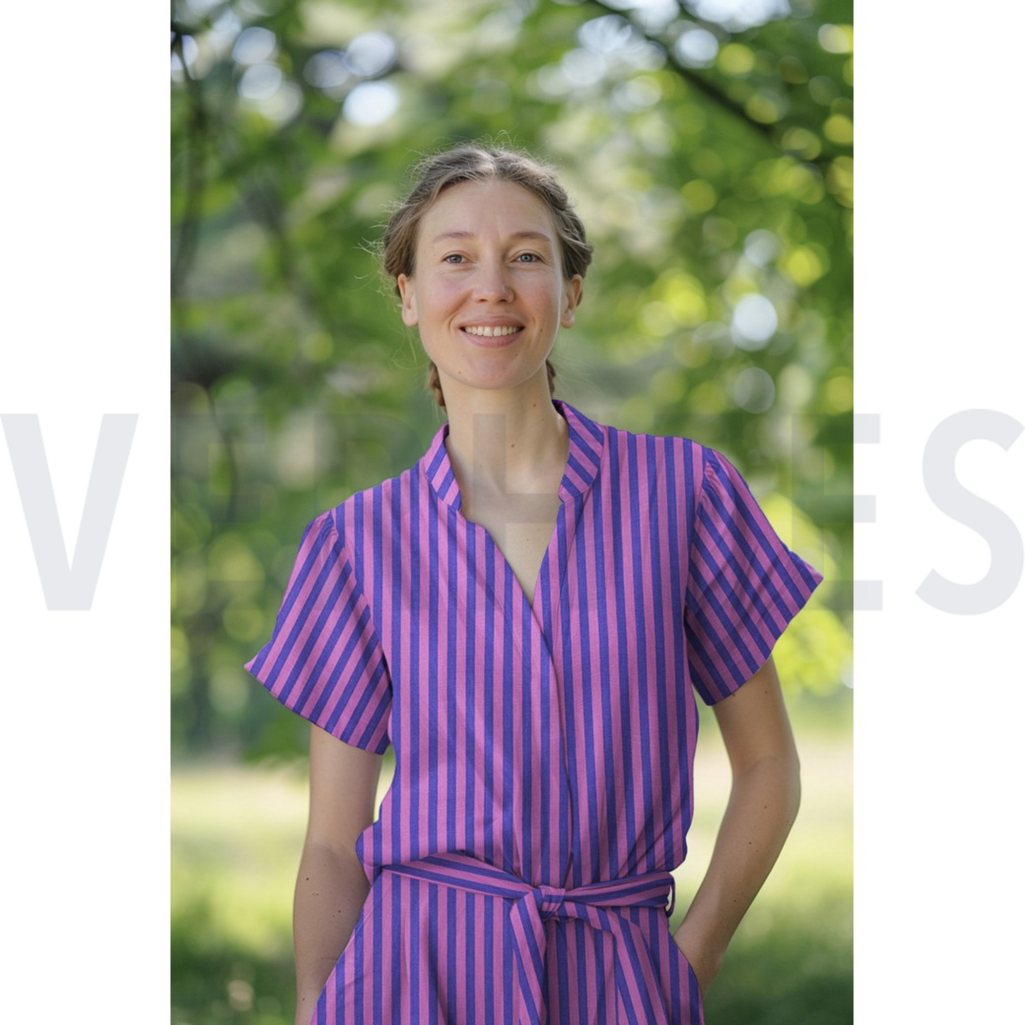 KATOEN GARENGEVERFD STREPEN ROZE (high resolution) #7