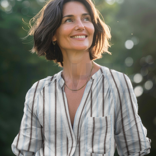 COTTON SEERSUCKER YARN DYED STRIPES BLUE #7