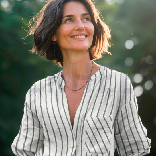 DOUBLE GAUZE YARN DYED STRIPES MAUVE #7