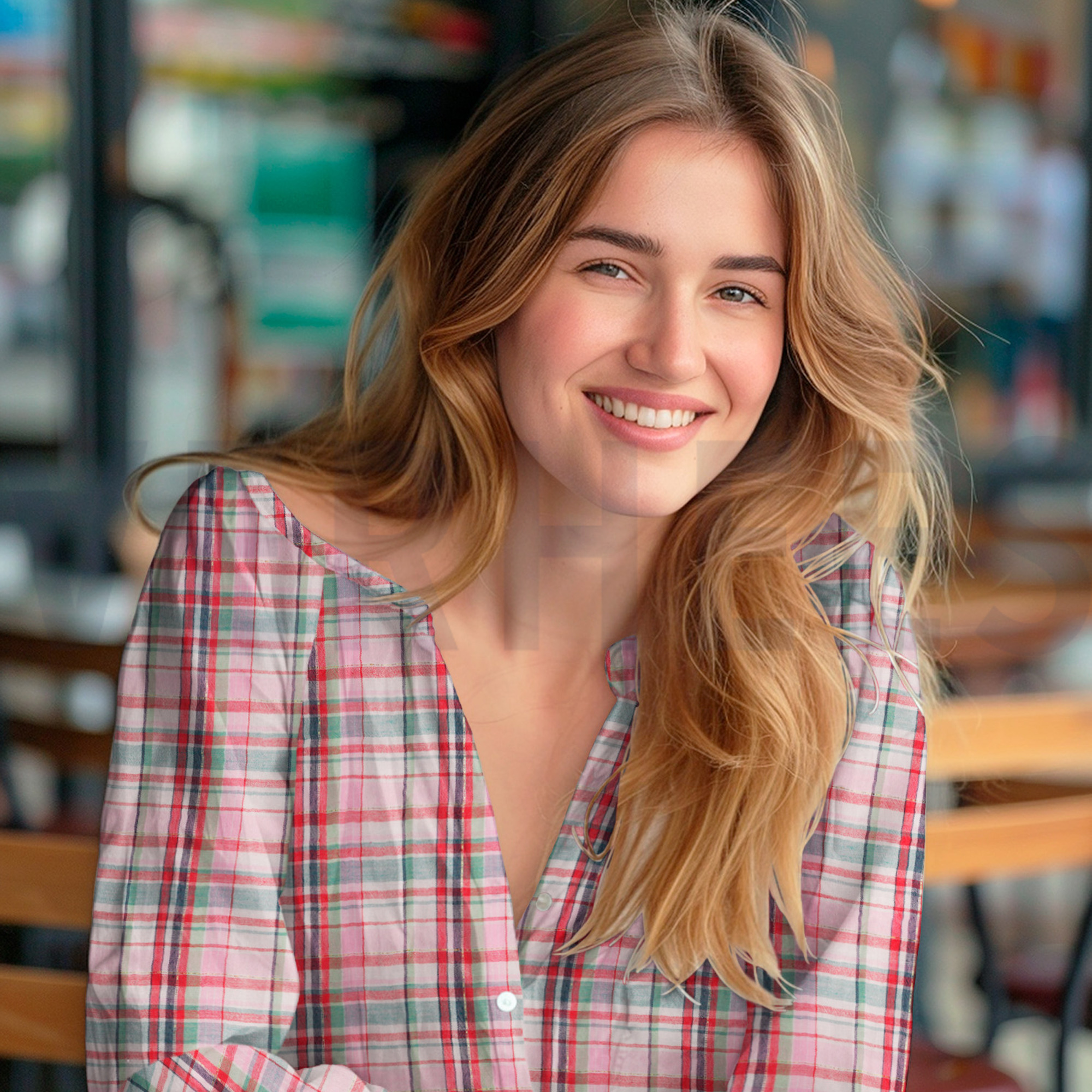 DOUBLE GAUZE GARENGEVERFD RUITEN MULTI/LICHTROZE (high resolution) #7