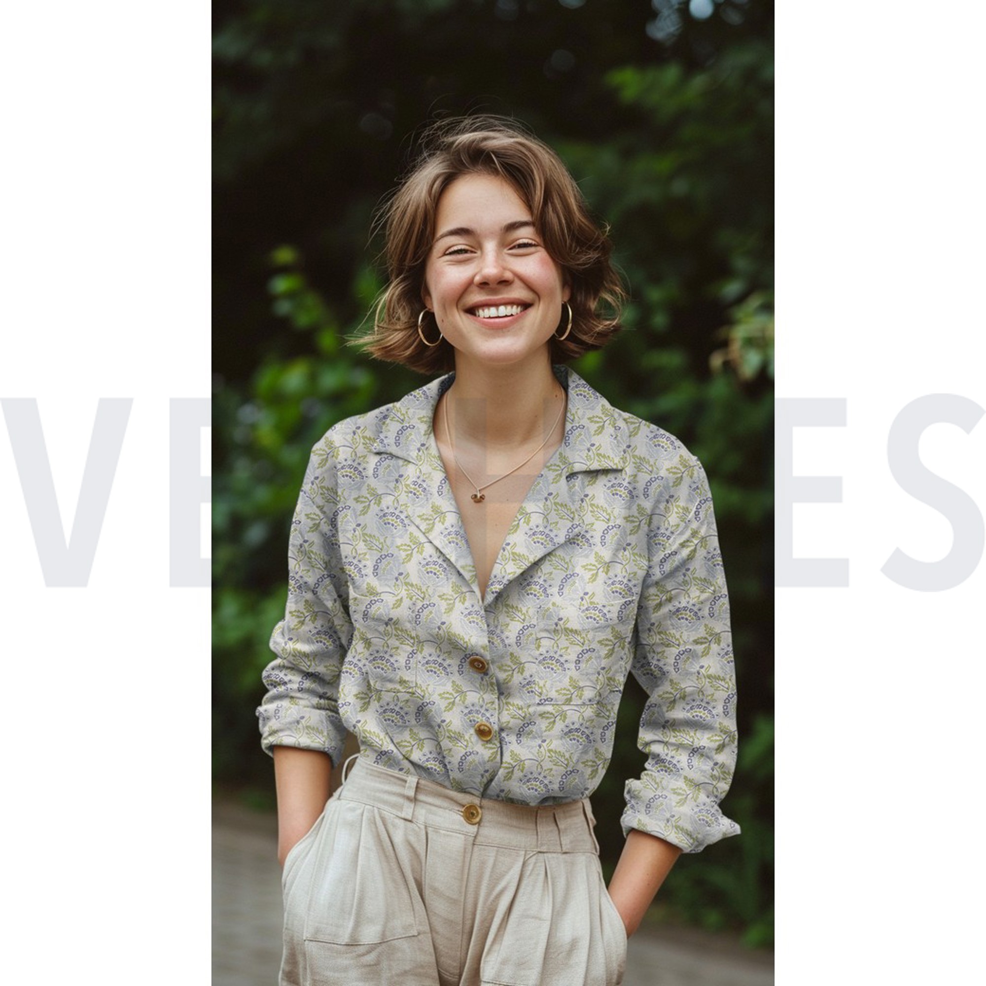 LIN VISCOSE DIGITAL FLEURS ÉCRU (high resolution) #7