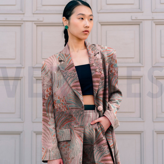 JACQUARD FEDERN HELLROSA #7