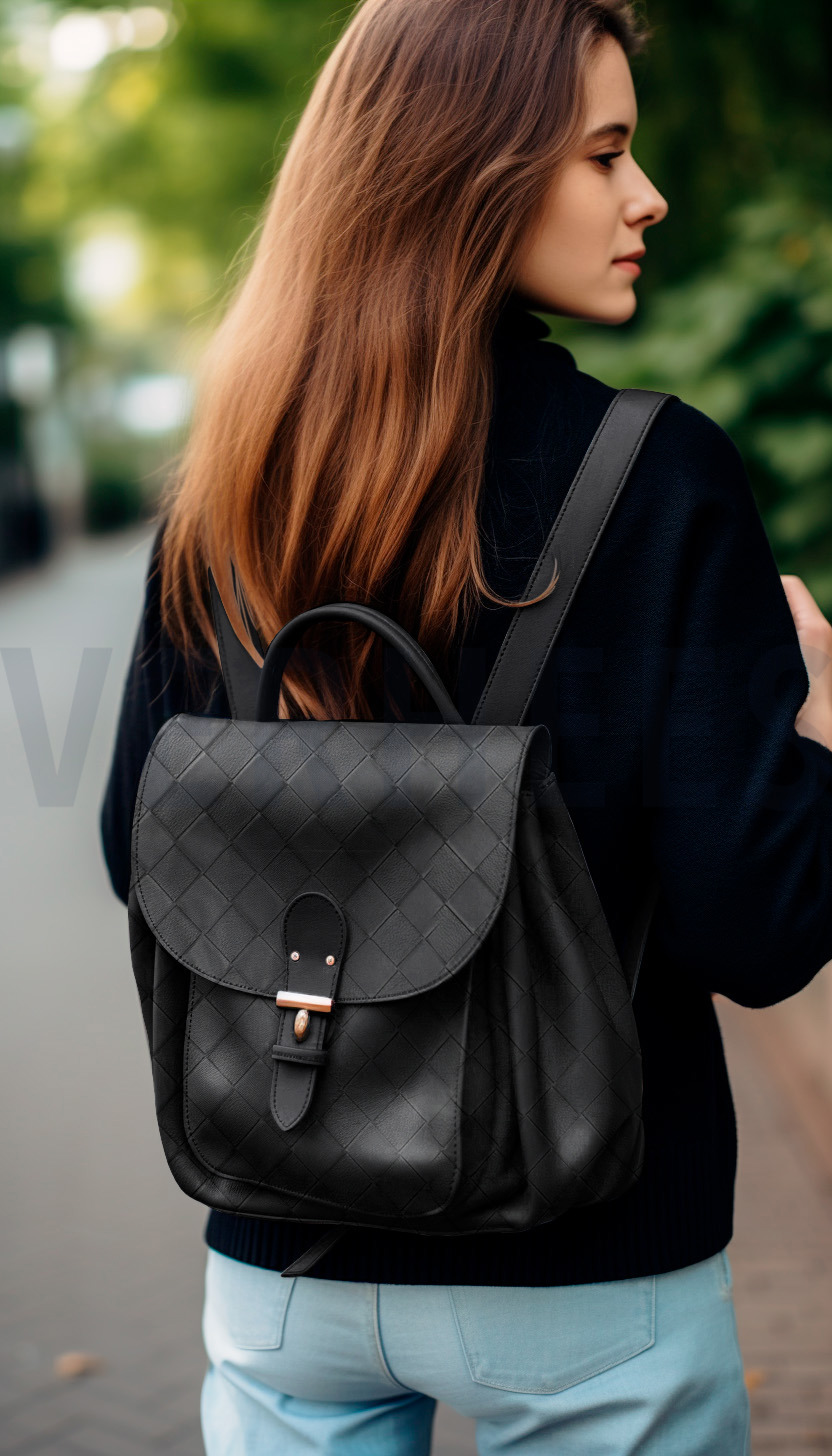 FAUX LEATHER WOVEN BLACK #7