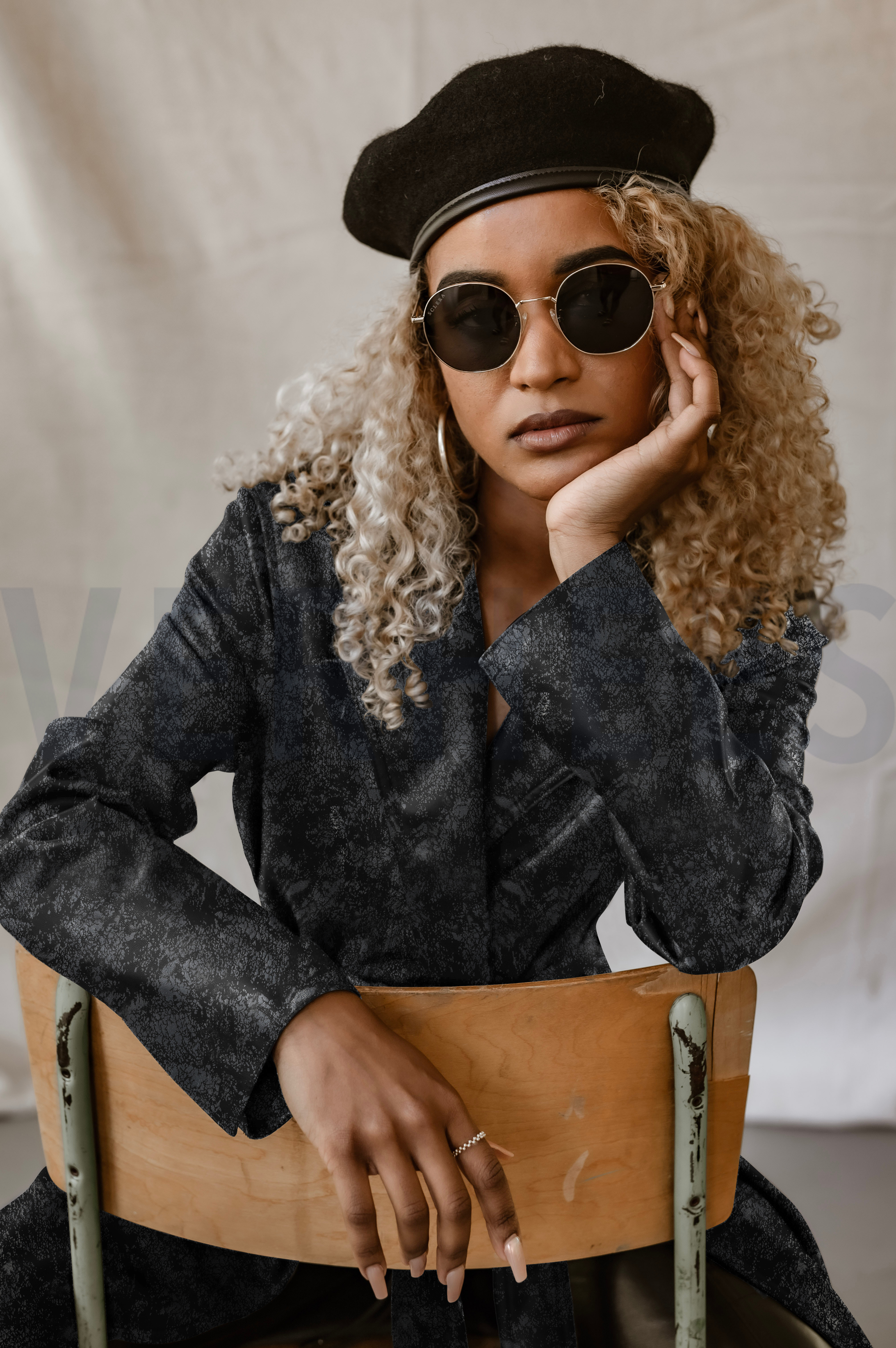 FAUX LEATHER STRUCTURE BLACK #7