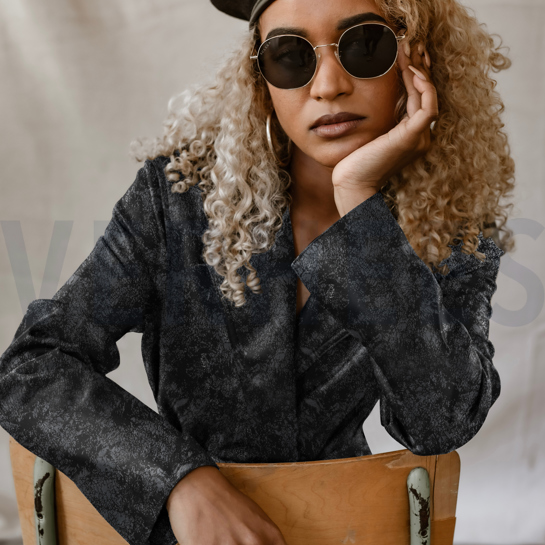 KUNSTLEDER STRUKTUR SCHWARZ #7