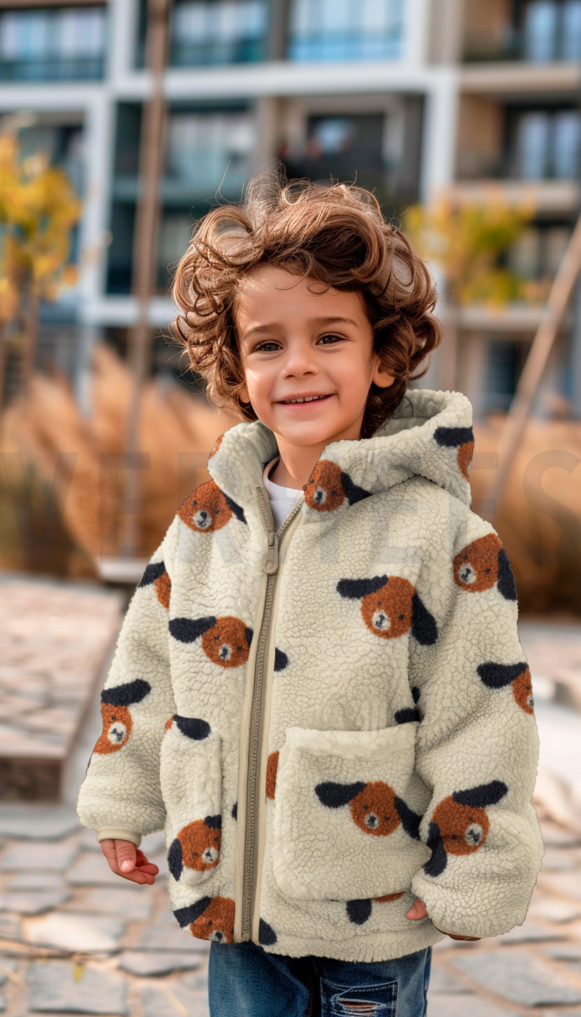 TEDDY JACQUARD DOGS BEIGE/BROWN #7