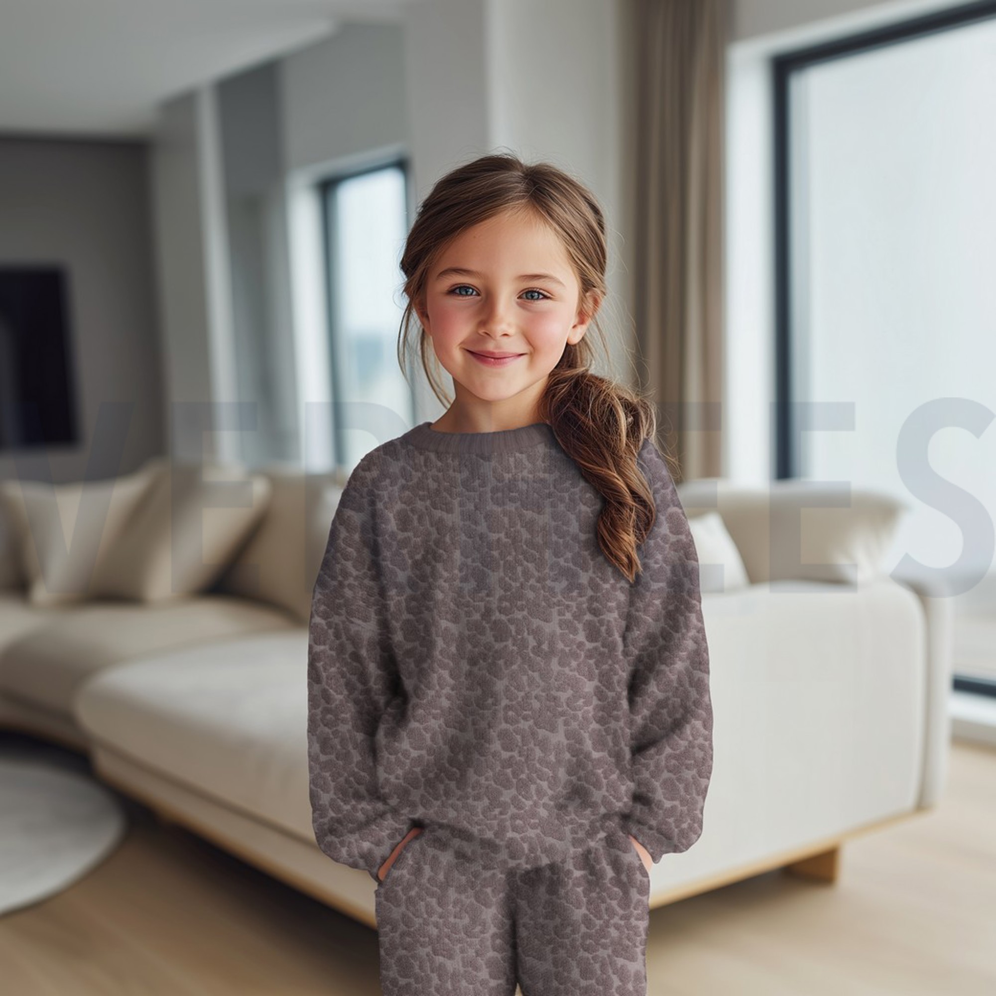 KATOEN BADSTOF GEBREID DIERENHUID ZAND (high resolution) #7