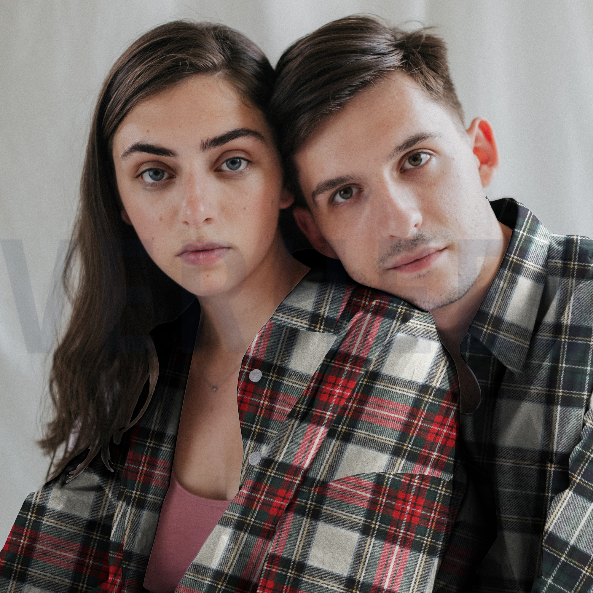 BAUMWOLLE GARNGEFÄRBT ANGERAUT KAROS ECRU/ROT (high resolution) #7