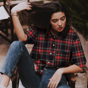 KATOEN GARENGEVERFD GEBORSTELDE RUITEN DONKERBLAUW/ROOD (thumbnail) #7