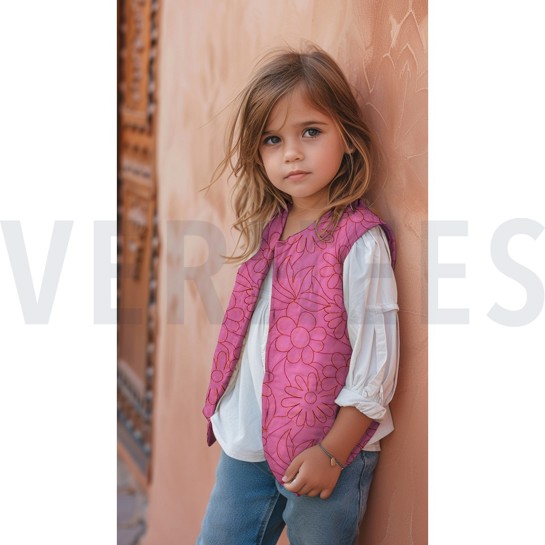 COTTON STEPPED FLOWERS PINK #7