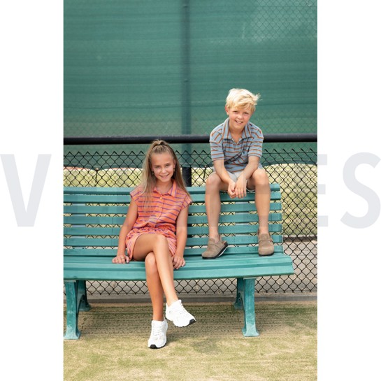 BAUMWOLLE FROTTEE GARNGEFÄRBT STREIFEN BLAU/BRAUN #7