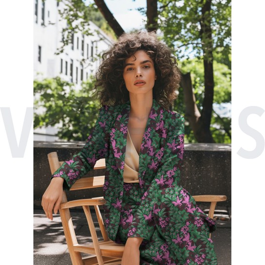 JACQUARD FLOWERS DARK GREEN #7