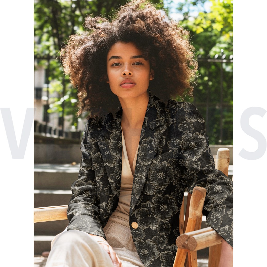 JACQUARD FLEURS NOIR #7