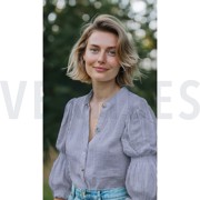 BAUMWOLLE GARNGEFÄRBT STREIFEN MIT NIETEN BLAU (thumbnail) #7