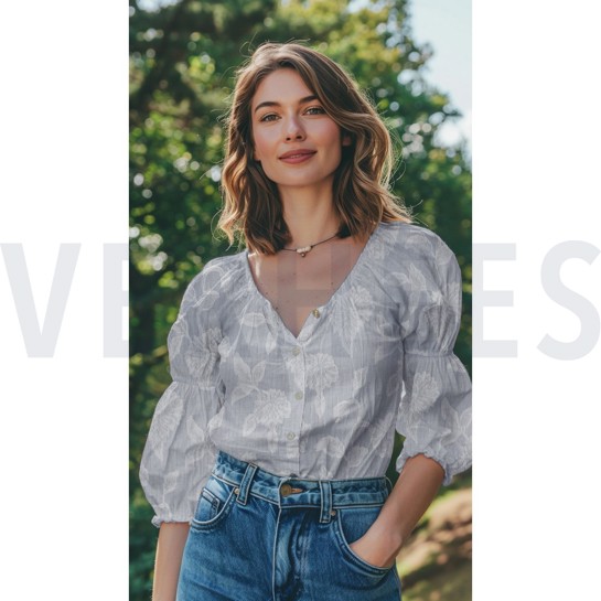 KATOEN GARENGEVERFD STREPEN JACQUARD BLOEMEN MARINEBLAUW #7