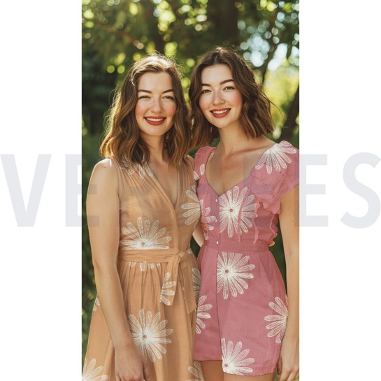 KATOEN EMBROIDERY BLOEMEN KANEEL #7