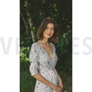 COTTON VOILE EMBROIDERY FLOWERS BRICK (thumbnail) #7