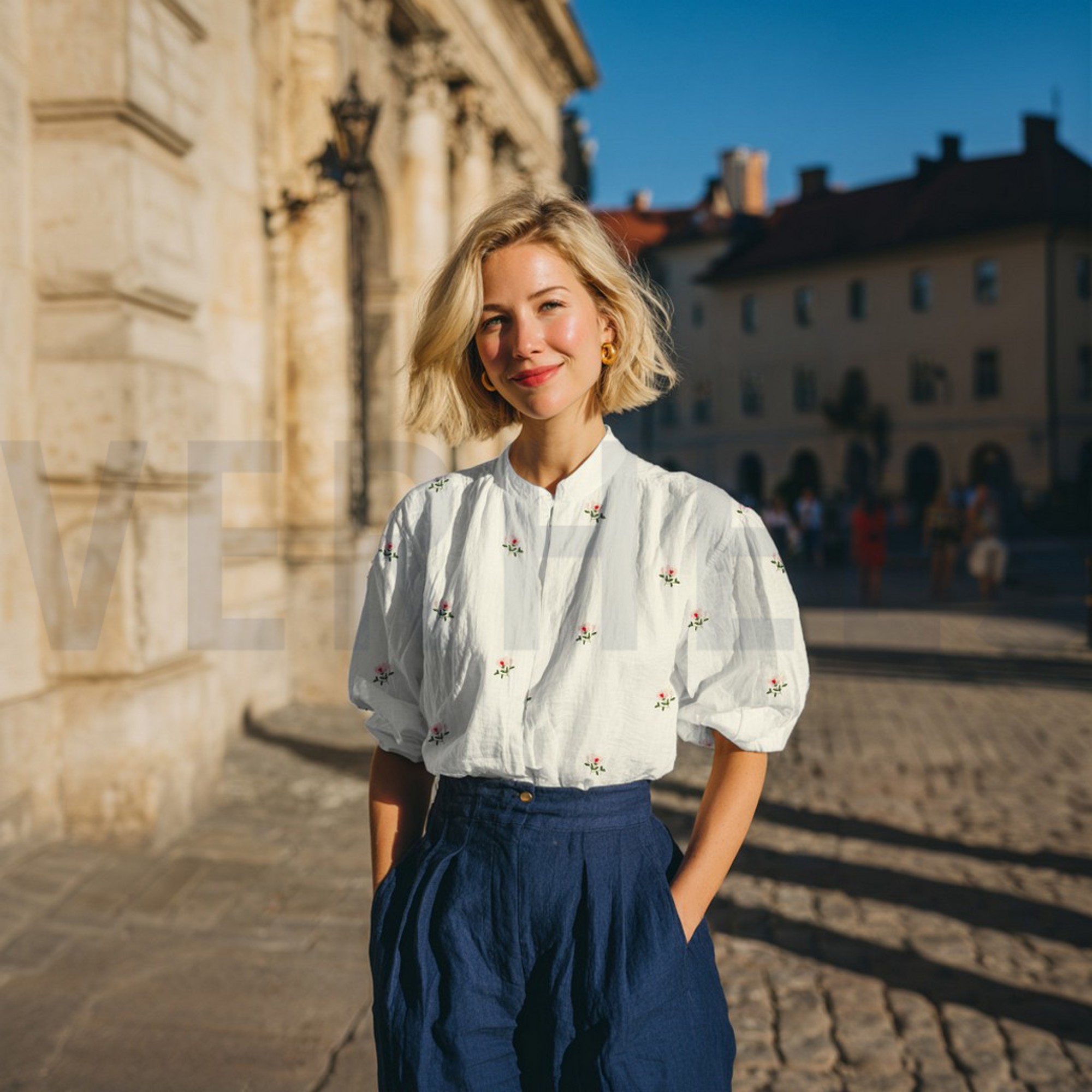 BAUMWOLLE VOILE KRINKEL STICKEREI BLUMEN GEBROCHEN WEISS (high resolution) #7