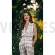 LINEN STRIPES LUREX SEQUINS DARK BLUSH (thumbnail) #7