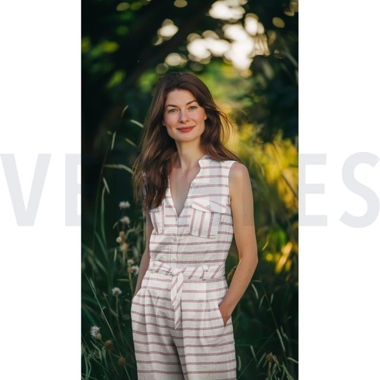 LINEN STRIPES LUREX SEQUINS DARK BLUSH #7